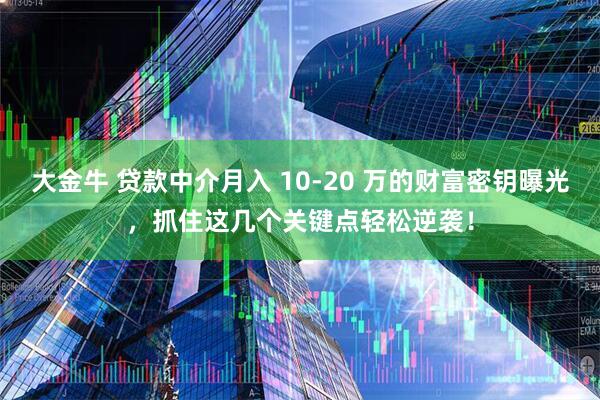 大金牛 贷款中介月入 10-20 万的财富密钥曝光，抓住这几个关键点轻松逆袭！