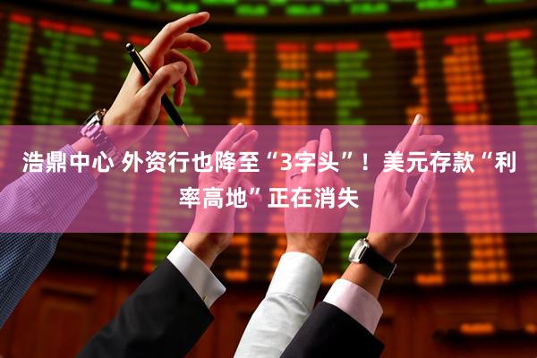 浩鼎中心 外资行也降至“3字头”！美元存款“利率高地”正在消失