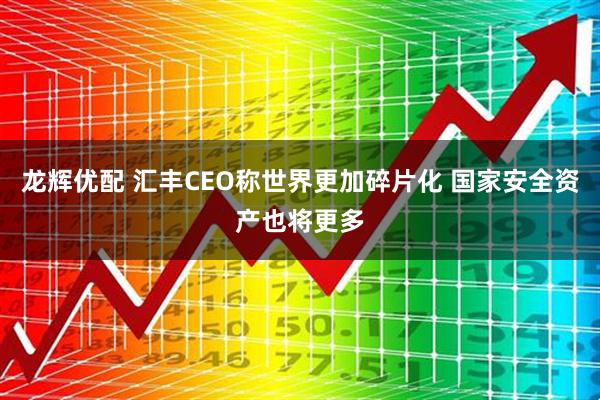 龙辉优配 汇丰CEO称世界更加碎片化 国家安全资产也将更多