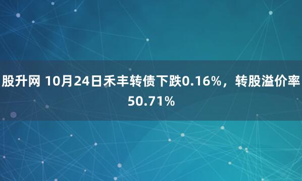 股升网 10月24日禾丰转债下跌0.16%，转股溢价率50.71%