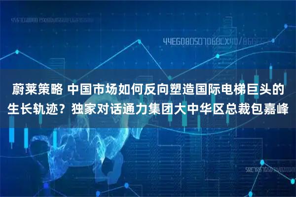 蔚莱策略 中国市场如何反向塑造国际电梯巨头的生长轨迹？独家对话通力集团大中华区总裁包嘉峰
